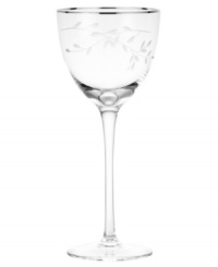 Birch branches grow around this graceful crystal wine glass, turning formal tables into serene landscapes. A contemporary design refined with polished platinum, it complements the Noritake crystal stemware collection with breezy, all-natural beauty. Birch branches grow around this graceful crystal wine glass, turning formal tables into serene landscapes. A contemporary design refined with polished platinum, it complements the Noritake crystal stemware collection with breezy, all-natural beauty.