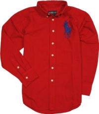 Ralph Lauren Boy's Big Pony Blake Oxford, Red, Small (8) Ralph Lauren Boy's Big Pony Blake Oxford, Red, Small (8)