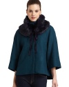 THE LOOKSnap closureThree-quarter length sleevesRemovable faux fur accentDual seam pocketsTHE FITAbout 23 from shoulder to hemTHE MATERIALBody: wool/viscose/polyesterFaux fur: acrylic/polyesterCARE & ORIGINDry cleanImportedModel shown is 5'9½ (176cm) wearing US size Small. 