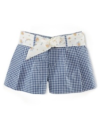 An essential warm-weather short in crisp cotton gingham features finished cuffs and front pleating for a tailored look. An essential warm-weather short in crisp cotton gingham features finished cuffs and front pleating for a tailored look.