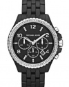 Michael Kors Women's Black Plastic Link Bracelet Quartz Chronograph Black Dial