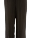 Jones New York Hazelnut Vertical Striped Side Zip Straight Leg Dress Pant 18W