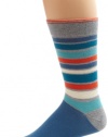 PACT Men's Denim Farm Stripe Crew Sock