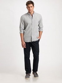 Cool cotton plaid in a single-needle design with button-down collar.Button-front French placketChest pocketLong sleevesButton cuffsAbout 29½ from shoulder to hemCottonMachine washMade in USA of imported fabric Cool cotton plaid in a single-needle design with button-down collar.Button-front French placketChest pocketLong sleevesButton cuffsAbout 29½ from shoulder to hemCottonMachine washMade in USA of imported fabric