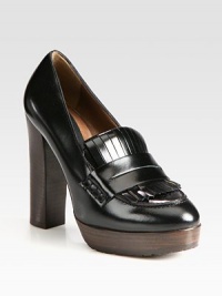 A towering stacked heel upgrades this menswear-inspired leather silhouette. Stacked heel, 4¾ (120mm)Wooden platform, 1 (25mm)Compares to a 3¾ heel (95mm)Leather upperLeather liningRubber trek solePadded insoleMade in Italy A towering stacked heel upgrades this menswear-inspired leather silhouette. Stacked heel, 4¾ (120mm)Wooden platform, 1 (25mm)Compares to a 3¾ heel (95mm)Leather upperLeather liningRubber trek solePadded insoleMade in Italy