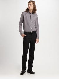 A modern take on an off-hours staple, complete with multi-colored checks and a hint of smoothing stretch. Buttonfront 97% cotton/3% elastane Dry clean Imported A modern take on an off-hours staple, complete with multi-colored checks and a hint of smoothing stretch. Buttonfront 97% cotton/3% elastane Dry clean Imported