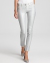 Offering a glamorous take on jeans, these ultra-slim J Brand jeggings are fashioned in a shimmering coated finish.