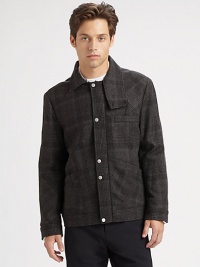 Featuring a classic plaid and signature Alexander Wang tailoring, a brilliant three-pocket jacket.Button frontDropped shouldersButtoned cuffsFront pocketsFully linedAbout 27 from shoulder to hem80% wool/10% polyester/10% nylonDry cleanImported Featuring a classic plaid and signature Alexander Wang tailoring, a brilliant three-pocket jacket.Button frontDropped shouldersButtoned cuffsFront pocketsFully linedAbout 27 from shoulder to hem80% wool/10% polyester/10% nylonDry cleanImported