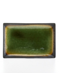 Earthy hues of amber, sienna and jade become otherworldly with reactive glaze. This intense color coupled with a sharp rectangular shape produces a serving platter with stunning beauty and contemporary flair. From The Cellar's collection of dinnerware and dishes. Earthy hues of amber, sienna and jade become otherworldly with reactive glaze. This intense color coupled with a sharp rectangular shape produces a serving platter with stunning beauty and contemporary flair. From The Cellar's collection of dinnerware and dishes.