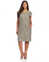 Jones New York Women's Plus Size Capped Sleeve Shift Dress With WI