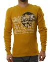 Lucky Brand Men's Knuckle Buster Wrench Logo Thermal T-Shirt Yellow
