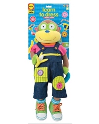 This little monkey is going to teach your child how to dress from head to toe! A 22 plush doll with 11 dressing activities that help develop fine motor skills. This little monkey is going to teach your child how to dress from head to toe! A 22 plush doll with 11 dressing activities that help develop fine motor skills.