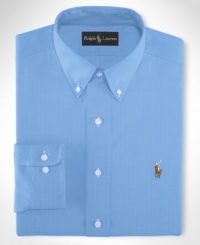 Nothing complements your everyday rotation like this versatile solid button-down from Polo Ralph Lauren. Nothing complements your everyday rotation like this versatile solid button-down from Polo Ralph Lauren.