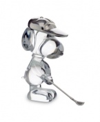 Snoopy concentrates on a hole in one, perfecting his form in this exquisite crystal figurine from Baccarat. With silvertone hat and golf club.