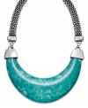 Go tribal. This antique silver-plated Bar III necklace features a turquoise resin stone for a bold pop of color. Approximate drop: 17-1/4 inches + 3-1/2 inch extender. Approximate resin length: 5-3/4 inches. Approximate width: 2 inches.