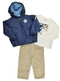 Calvin Klein Toddler Boys Navy Jacket 3Pc Khaki Pant Set (2T) Calvin Klein Toddler Boys Navy Jacket 3Pc Khaki Pant Set (2T)