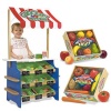 Melissa & Doug Grocery Store and Lemonade Stand with Playtime Fruits and Playtime Veggies Bundle