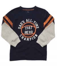 Reward him for being dad's all-time champion with this layered tee from Carter's. Reward him for being dad's all-time champion with this layered tee from Carter's.