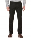 Casual style solid pants by Perry Ellis are a great replacement to your everyday blues.