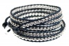 Indigo Midnight Blue Genuine Leather Wrap Bracelet: 39 Extra Long 5x Wrap Bracelet