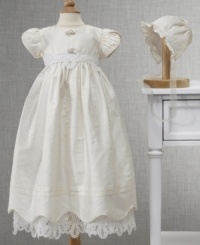 She'll be totally heaven-sent in this exquisite gown from Cherish the Moment featuring Battenberg lace detailing and a matching bonnet! She'll be totally heaven-sent in this exquisite gown from Cherish the Moment featuring Battenberg lace detailing and a matching bonnet!