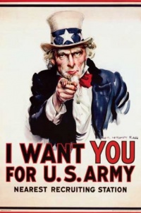 Uncle Sam I Want You - Art Poster - 24 X 36 World Culture Art Poster Print by James Montgomery Flagg, 25x33