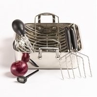 Everything you need to roast the perfect turkey, this pan set includes the essentials for Thanksgiving day and beyond. Everything you need to roast the perfect turkey, this pan set includes the essentials for Thanksgiving day and beyond.