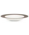 Draped in sumptuous metal, the Platinum Voile rim soup bowl evokes the luxurious woven fabrics in Donna Karan's ready-to-wear collection. A simple etched pattern contrasts its brilliant sheen for a look as chic as anything on the runway.