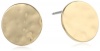 Kenneth Cole New York Shiny Gold Hammered Round Stud Earrings