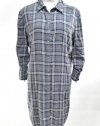 Juicy Couture Cozy Decadent Plaid Blur Shirt Dress w/ Shirred Sleeves