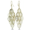 GOLD TONE MULTI DROP EAR Dangling Gold Tone Skeleton Leaf Earrings