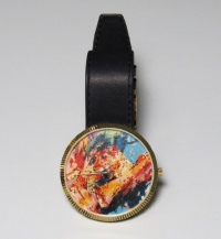 AUTHENTIC & GENUINE - designer/brand/artist: LEROY NEIMAN model/style: LEOPARD color: GOLD/MULTICOLOR/BLACK material: LEATHER/STAINLESS STEEL SWISS MOVEMENT MADE IN FRANCE WATCH - collectible & rare item AUTHENTIC & GENUINE - designer/brand/artist: LEROY NEIMAN model/style: LEOPARD color: GOLD/MULTICOLOR/BLACK material: LEATHER/STAINLESS STEEL SWISS MOVEMENT MADE IN FRANCE WATCH - collectible & rare item