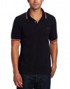 Fred Perry Men's Slim Fit Twin Tipped Polo Shirt, Navy/White/Red, X-Large