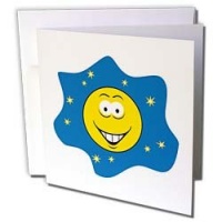 Dooni Designs Smiley Face Designs - GIrl Yellow Smiley Face With Flower in Hair - Greeting Cards-6 Greeting Cards with envelopes Dooni Designs Smiley Face Designs - GIrl Yellow Smiley Face With Flower in Hair - Greeting Cards-6 Greeting Cards with envelopes