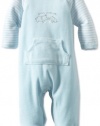 Little Me Baby-Boys Newborn Elephant Velour Footie, Light Blue, 6 Months