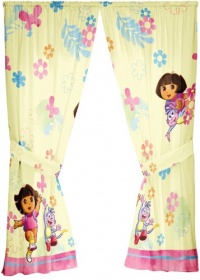 Dora Painted Flowers 63-Inch Coordinating Drape Dora Painted Flowers 63-Inch Coordinating Drape