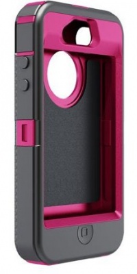 OtterBox Defender Series Hybrid Case & Holster for iPhone 4 & 4S - Retail Packaging - Peony Pink/Gunmetal Grey OtterBox Defender Series Hybrid Case & Holster for iPhone 4 & 4S - Retail Packaging - Peony Pink/Gunmetal Grey