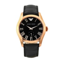 Emporio Armani Men's AR8017 Watch and Cufflinks Black Leather Band Watch Emporio Armani Men's AR8017 Watch and Cufflinks Black Leather Band Watch