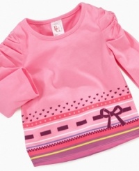 Take your little diva's casual wear to the next level with this sweet long-sleeved graphic shirt from First Impressions. Take your little diva's casual wear to the next level with this sweet long-sleeved graphic shirt from First Impressions.