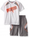 Puma - Kids Boys 2-7 Little Layer Short Set, White, 5