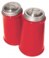 Oggi Salt and Pepper Shaker Set with Stainless Steel Tops, Red