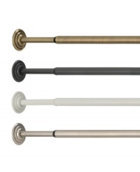 The perfect solution for hard-to-fit windows, the Coretto tension rod snugly fits between two walls or panels for secure, stylish support. Choose from four distinctive finishes. The perfect solution for hard-to-fit windows, the Coretto tension rod snugly fits between two walls or panels for secure, stylish support. Choose from four distinctive finishes.