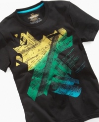 His spot-on style will be transparent in this colorful prism t-shirt from Epic Threads. His spot-on style will be transparent in this colorful prism t-shirt from Epic Threads.