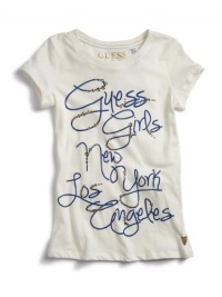 GUESS Kids Girls Guess NY LA Logo Tee, CREAM (10/12) GUESS Kids Girls Guess NY LA Logo Tee, CREAM (10/12)