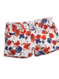 GUESS Kids Girls Big Girl Floral Printed Denim Shorts, WHITE (7) GUESS Kids Girls Big Girl Floral Printed Denim Shorts, WHITE (7)