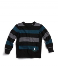 GUESS Kids Boys Little Boy Wesley Stripe Sweater, BLUE (3T) GUESS Kids Boys Little Boy Wesley Stripe Sweater, BLUE (3T)