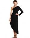 ABS Allen Schwartz Women's One Shoulder Hem Dress, Black, X-Small