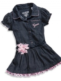 GUESS Kids Girls Denim Dress with Bloomers (12 - 24m), MEDIUM STONE (12M)