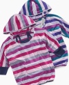 Complement her sun-kissed looks with the sunny style of this layered stripe hoodie from Epic Threads. (Clearance)