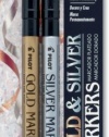 Pilot Gold and Silver Metallic Permanent Markers, Extra Fine Point, Set of 2 Markers (41400)